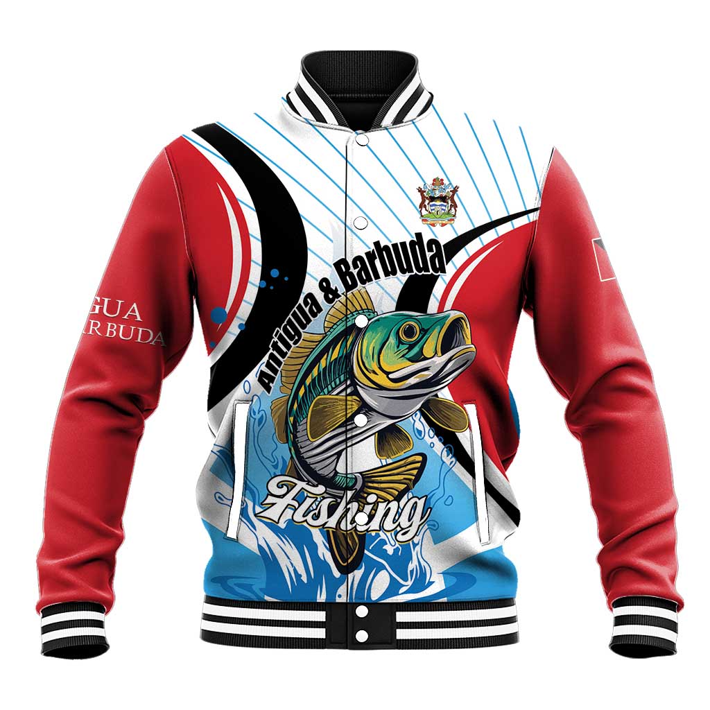Personalized Antigua and Barbuda Fishing Baseball Jacket Sporty Style