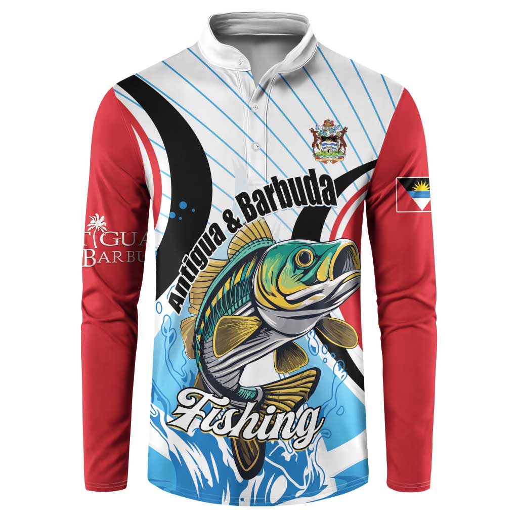 Personalized Antigua and Barbuda Fishing Button Sweatshirt Sporty Style