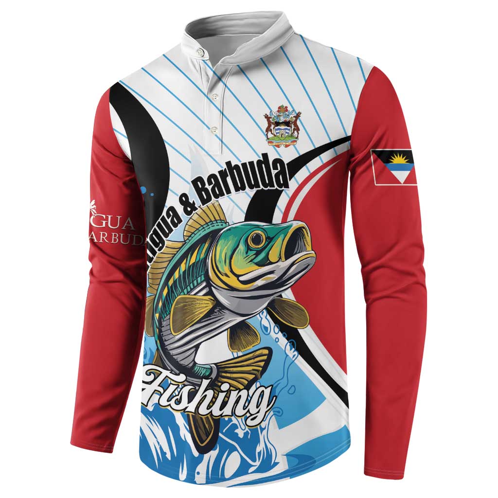 Personalized Antigua and Barbuda Fishing Button Sweatshirt Sporty Style