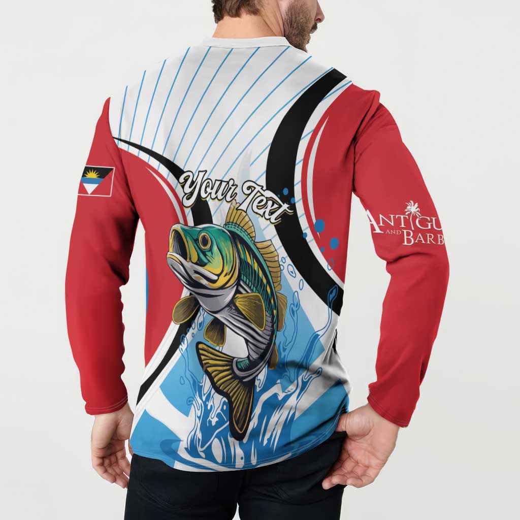 Personalized Antigua and Barbuda Fishing Button Sweatshirt Sporty Style