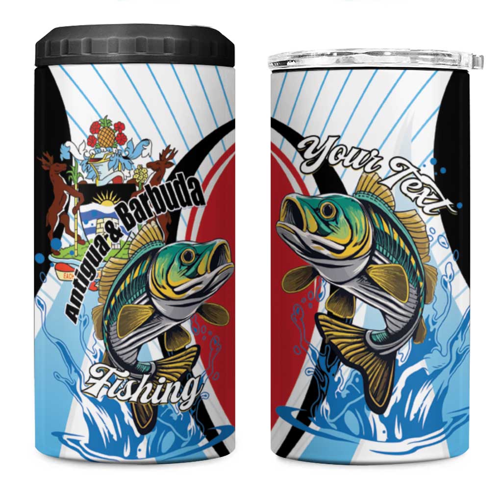 Personalized Antigua and Barbuda Fishing 4 in 1 Can Cooler Tumbler Sporty Style