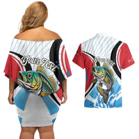 Personalized Antigua and Barbuda Fishing Couples Matching Off Shoulder Short Dress and Hawaiian Shirt Sporty Style