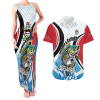 Personalized Antigua and Barbuda Fishing Couples Matching Tank Maxi Dress and Hawaiian Shirt Sporty Style