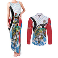 Personalized Antigua and Barbuda Fishing Couples Matching Tank Maxi Dress and Long Sleeve Button Shirt Sporty Style
