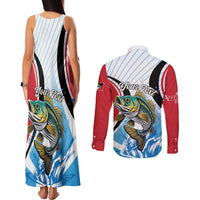 Personalized Antigua and Barbuda Fishing Couples Matching Tank Maxi Dress and Long Sleeve Button Shirt Sporty Style