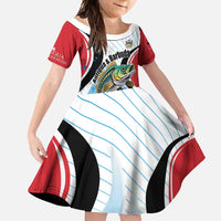 Personalized Antigua and Barbuda Fishing Family Matching Mermaid Dress and Hawaiian Shirt Sporty Style