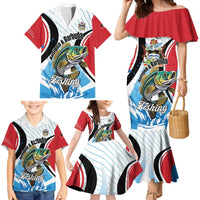 Personalized Antigua and Barbuda Fishing Family Matching Mermaid Dress and Hawaiian Shirt Sporty Style