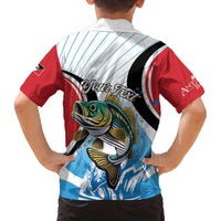 Personalized Antigua and Barbuda Fishing Family Matching Off The Shoulder Long Sleeve Dress and Hawaiian Shirt Sporty Style