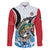Personalized Antigua and Barbuda Fishing Family Matching Off The Shoulder Long Sleeve Dress and Hawaiian Shirt Sporty Style