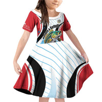 Personalized Antigua and Barbuda Fishing Family Matching Off Shoulder Short Dress and Hawaiian Shirt Sporty Style