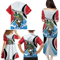 Personalized Antigua and Barbuda Fishing Family Matching Puletasi and Hawaiian Shirt Sporty Style