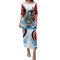 Personalized Antigua and Barbuda Fishing Family Matching Puletasi and Hawaiian Shirt Sporty Style