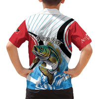 Personalized Antigua and Barbuda Fishing Family Matching Short Sleeve Bodycon Dress and Hawaiian Shirt Sporty Style