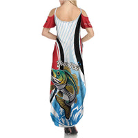 Personalized Antigua and Barbuda Fishing Family Matching Summer Maxi Dress and Hawaiian Shirt Sporty Style