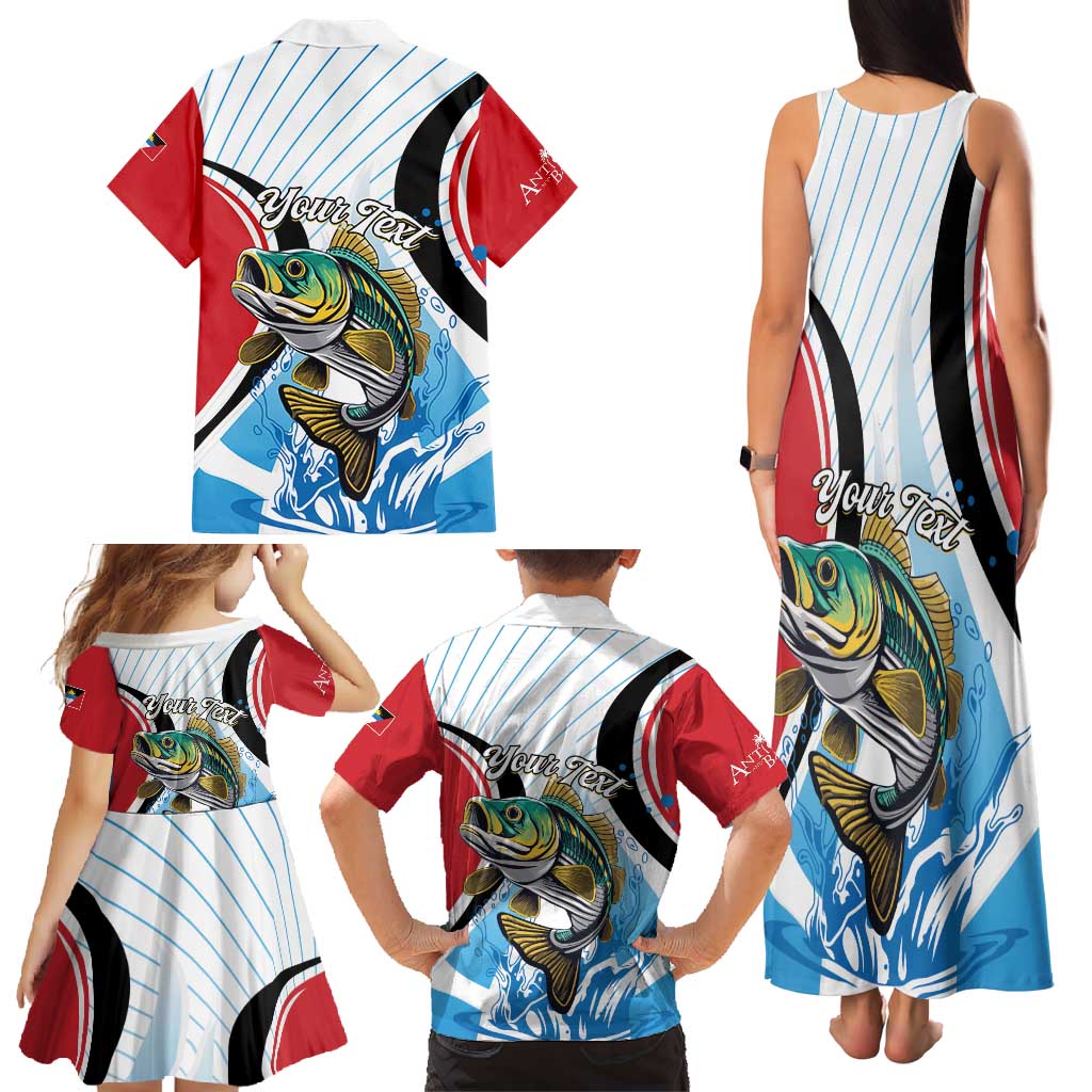 Personalized Antigua and Barbuda Fishing Family Matching Tank Maxi Dress and Hawaiian Shirt Sporty Style