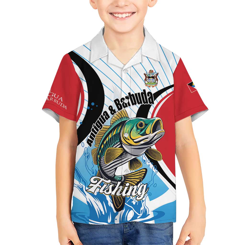 Personalized Antigua and Barbuda Fishing Kid Hawaiian Shirt Sporty Style