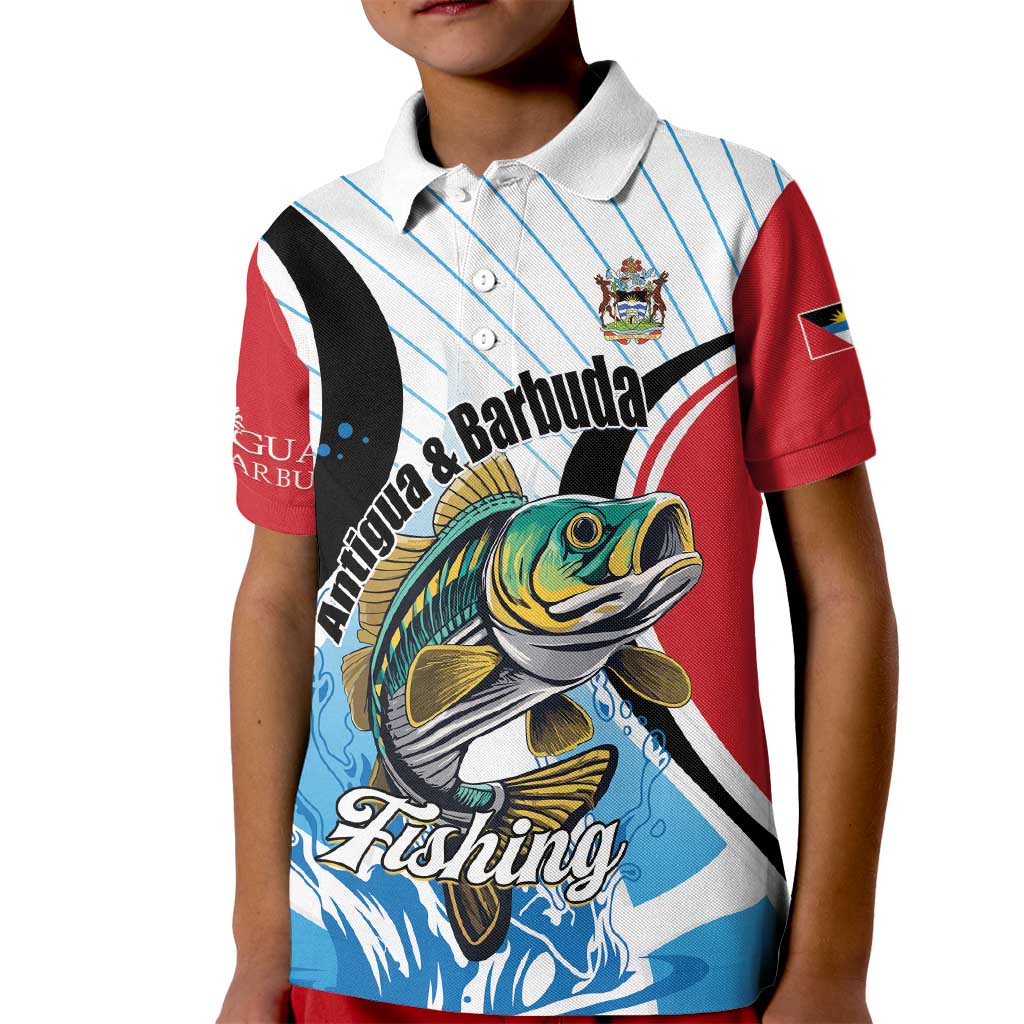 Personalized Antigua and Barbuda Fishing Kid Polo Shirt Sporty Style