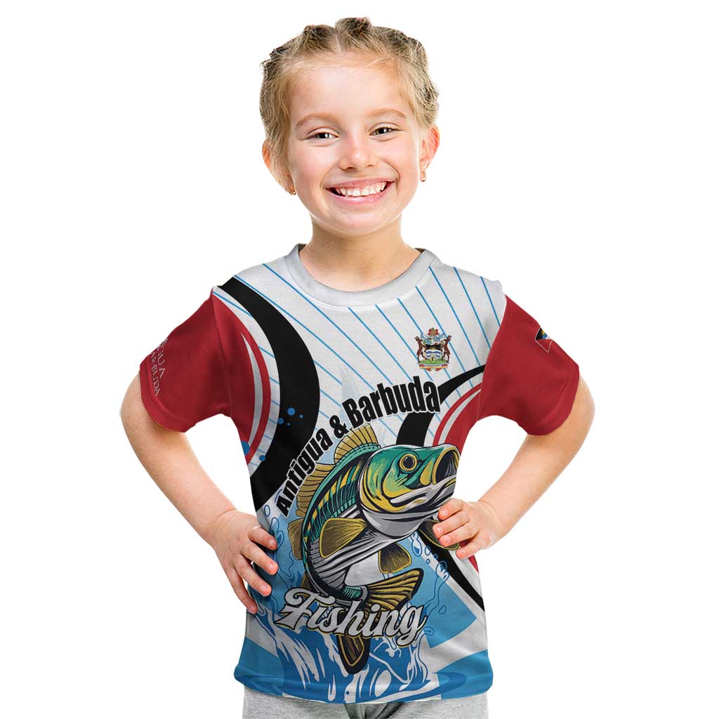 Personalized Antigua and Barbuda Fishing Kid T Shirt Sporty Style