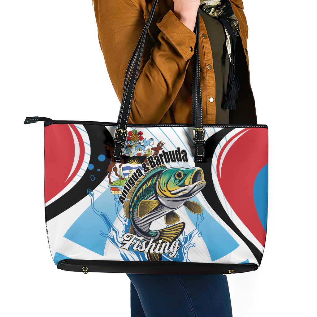 Antigua and Barbuda Fishing Leather Tote Bag Sporty Style