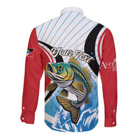 Personalized Antigua and Barbuda Fishing Long Sleeve Button Shirt Sporty Style