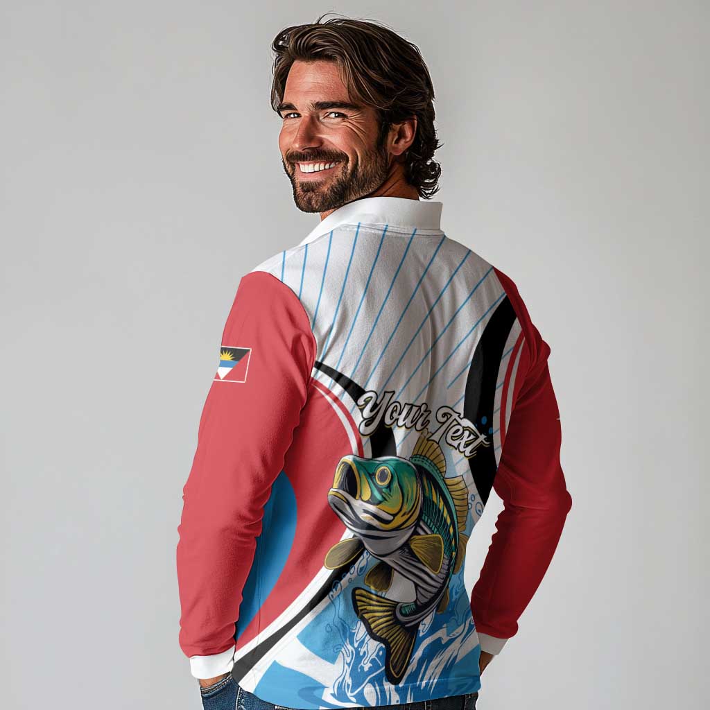 Personalized Antigua and Barbuda Fishing Long Sleeve Polo Shirt Sporty Style