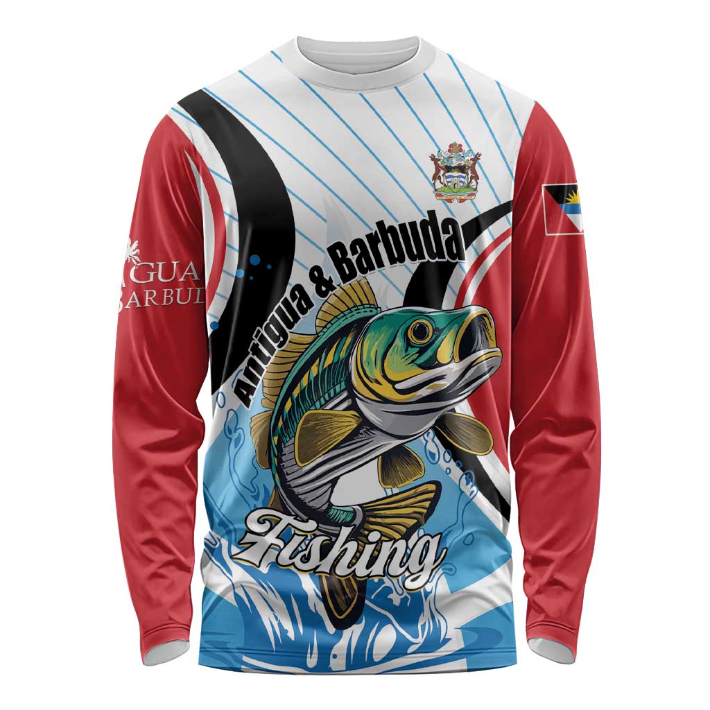 Personalized Antigua and Barbuda Fishing Long Sleeve Shirt Sporty Style