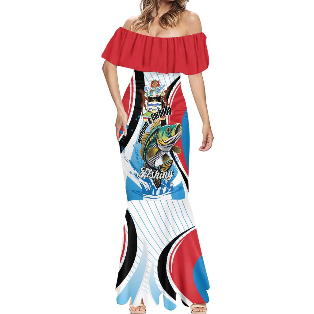 Personalized Antigua and Barbuda Fishing Mermaid Dress Sporty Style