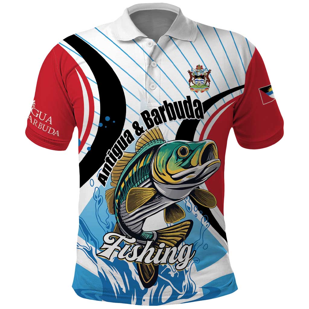 Personalized Antigua and Barbuda Fishing Polo Shirt Sporty Style