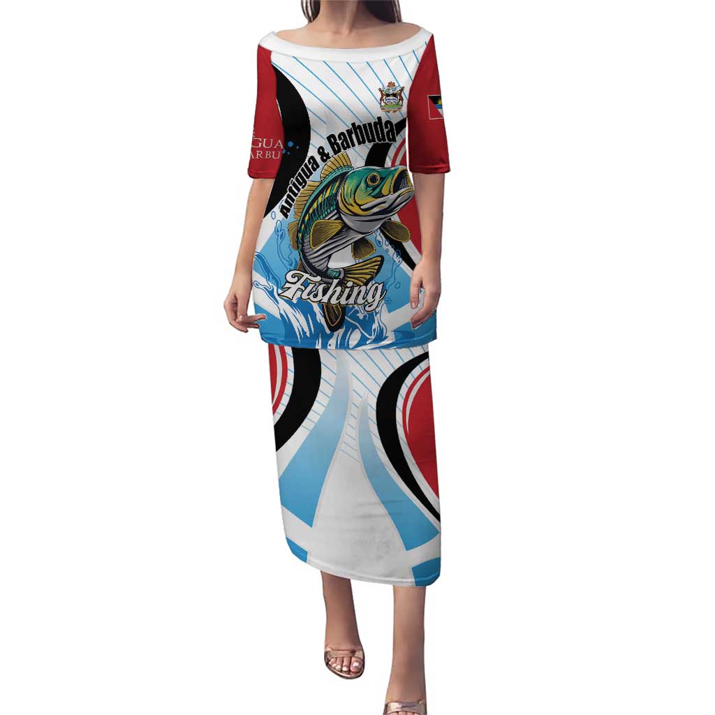 Personalized Antigua and Barbuda Fishing Puletasi Sporty Style