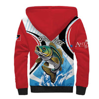 Personalized Antigua and Barbuda Fishing Sherpa Hoodie Sporty Style