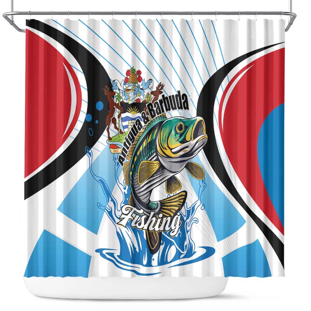 Antigua and Barbuda Fishing Shower Curtain Sporty Style