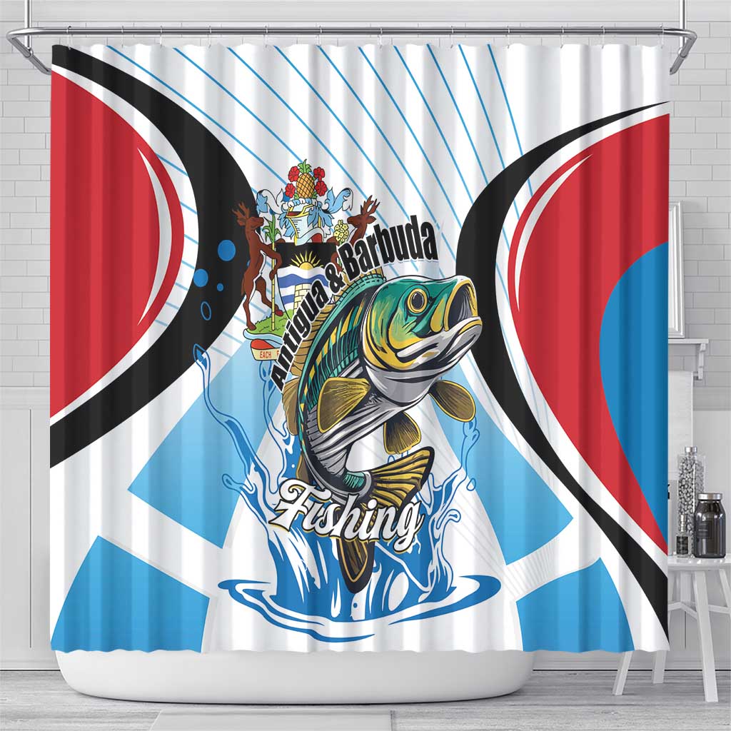 Antigua and Barbuda Fishing Shower Curtain Sporty Style