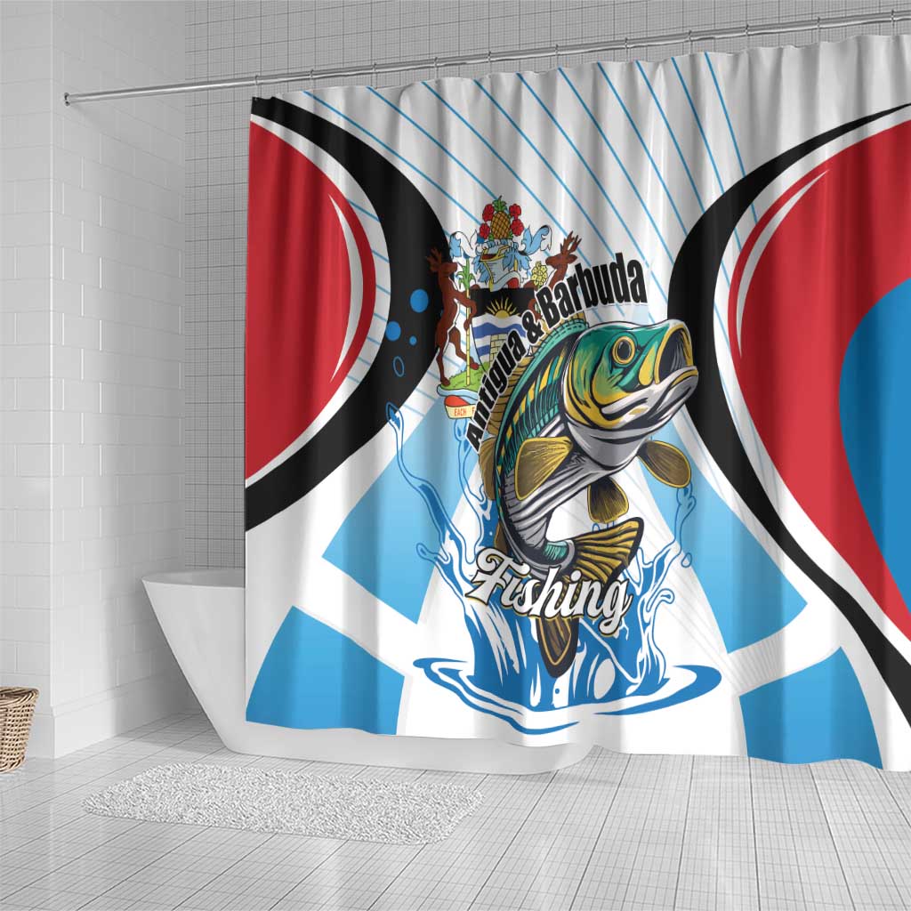 Antigua and Barbuda Fishing Shower Curtain Sporty Style