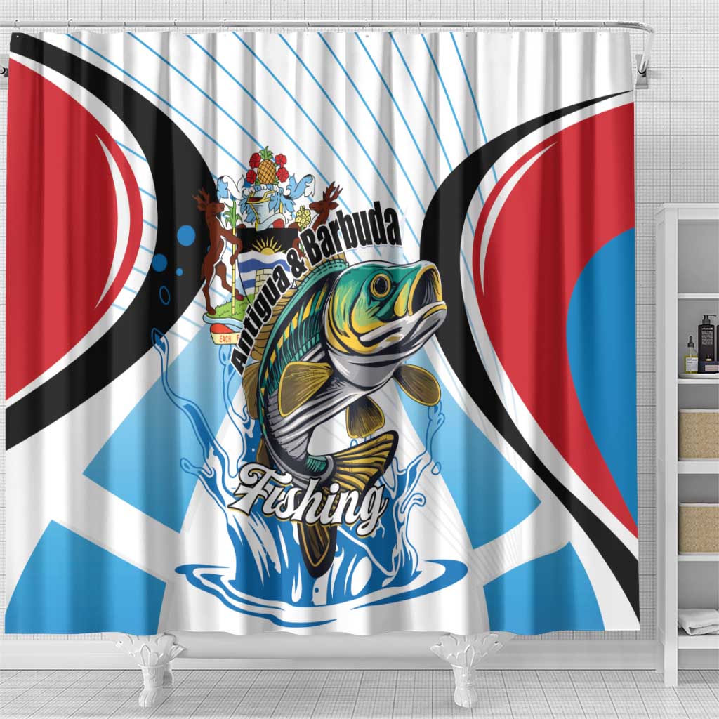 Antigua and Barbuda Fishing Shower Curtain Sporty Style
