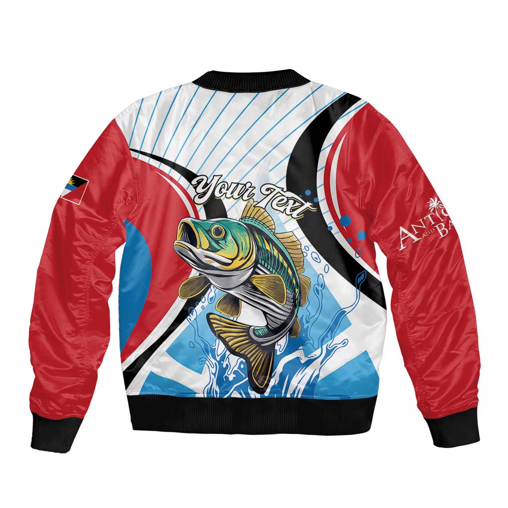Personalized Antigua and Barbuda Fishing Sleeve Zip Bomber Jacket Sporty Style