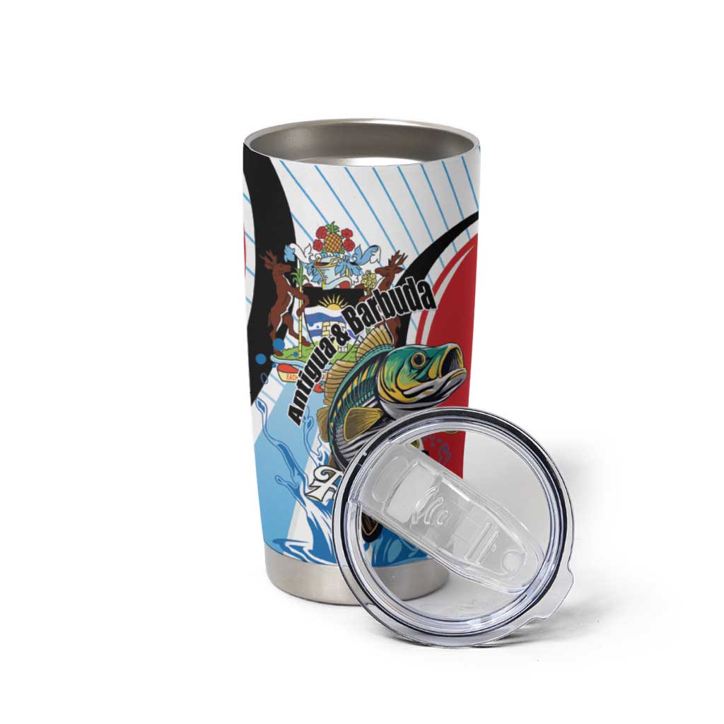 Personalized Antigua and Barbuda Fishing Tumbler Cup Sporty Style