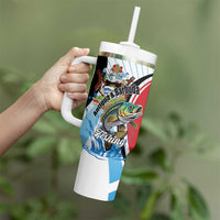 Personalized Antigua and Barbuda Fishing Tumbler With Handle Sporty Style