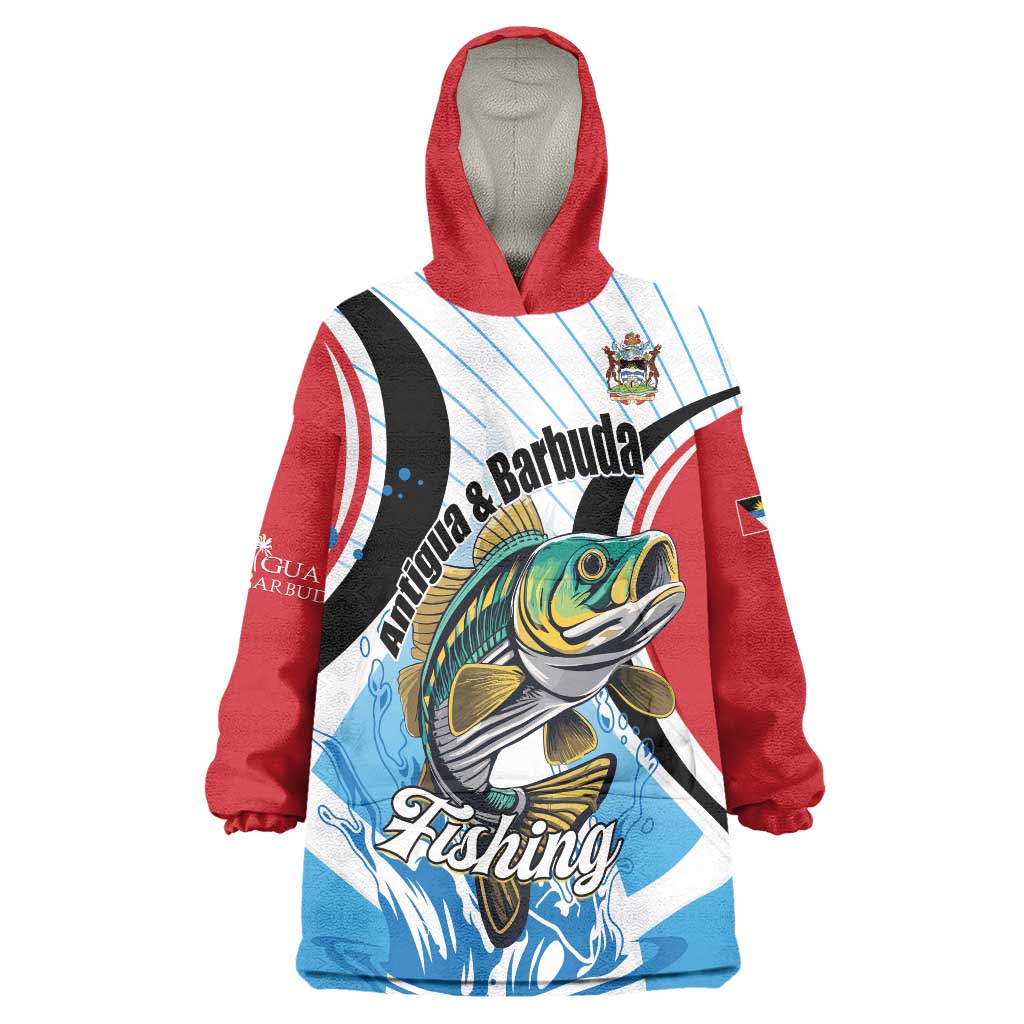 Personalized Antigua and Barbuda Fishing Wearable Blanket Hoodie Sporty Style
