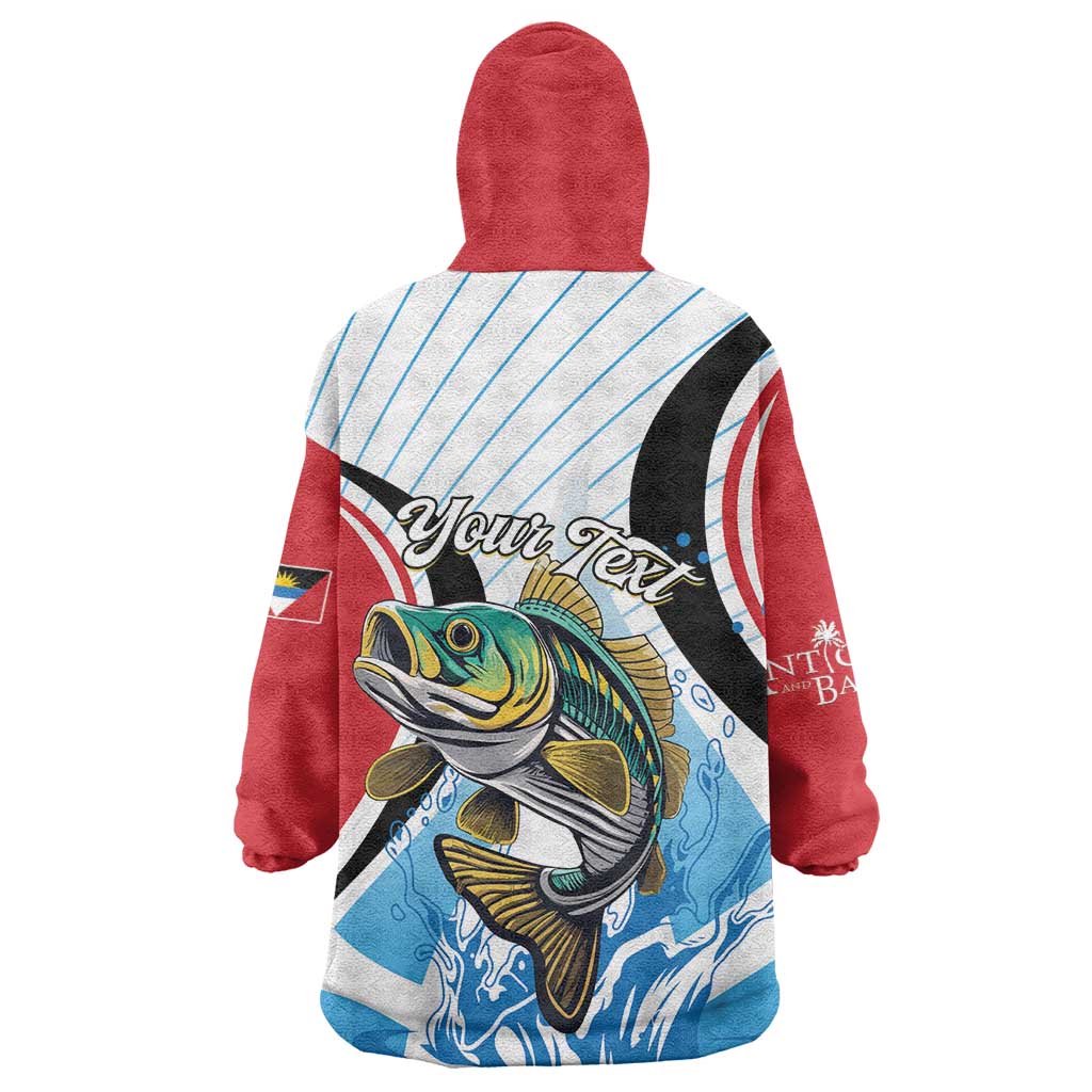 Personalized Antigua and Barbuda Fishing Wearable Blanket Hoodie Sporty Style