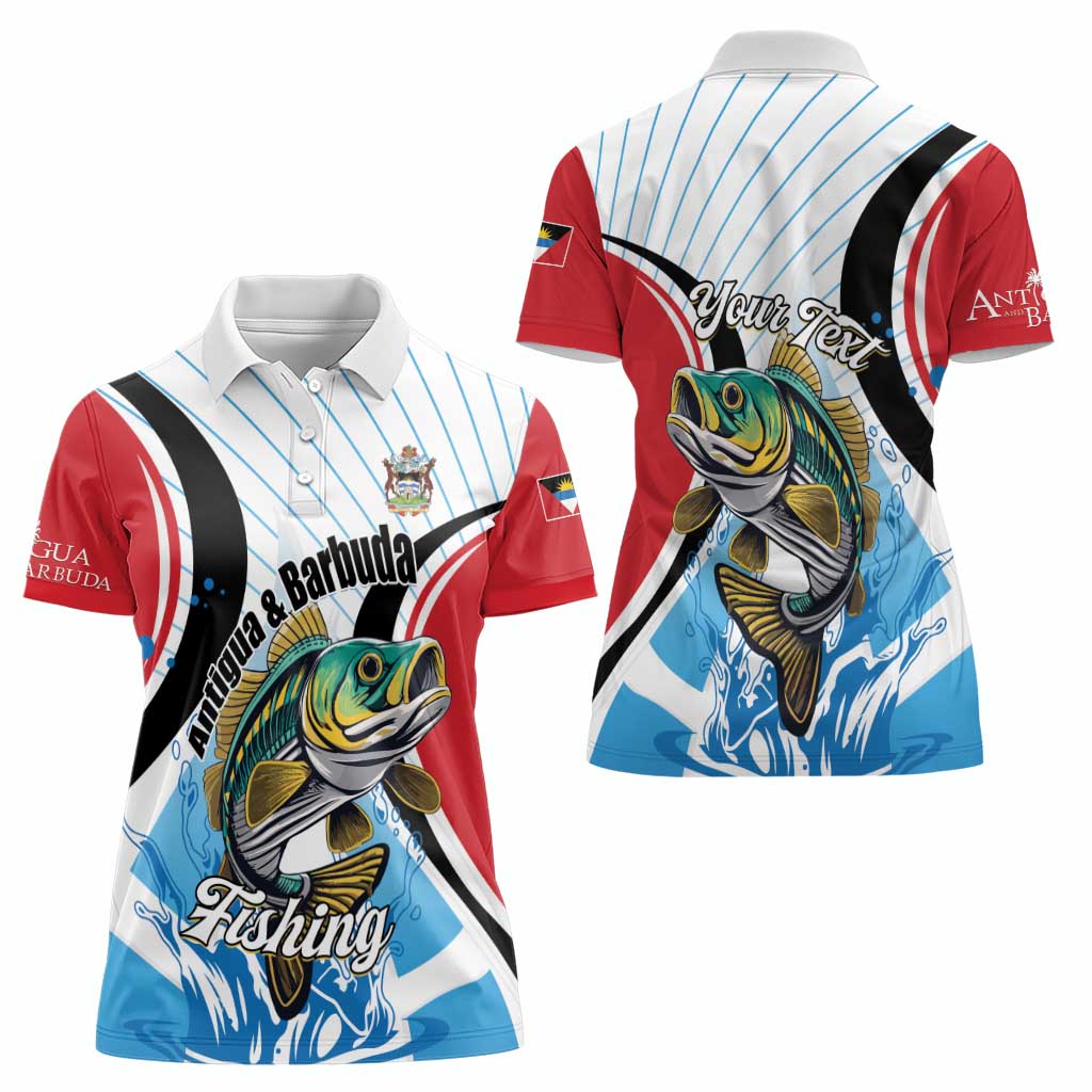 Personalized Antigua and Barbuda Fishing Women Polo Shirt Sporty Style