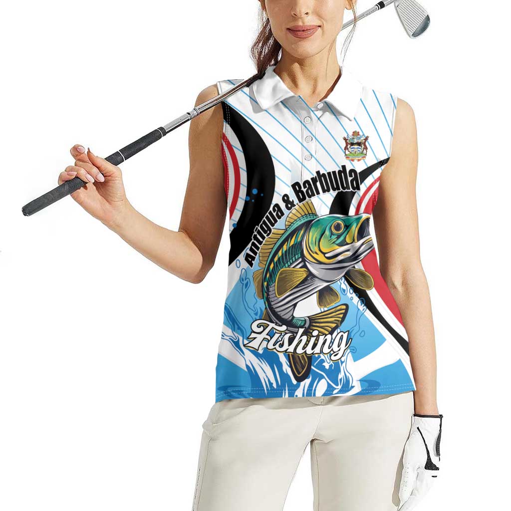 Personalized Antigua and Barbuda Fishing Women Sleeveless Polo Shirt Sporty Style