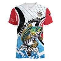 Personalized Antigua and Barbuda Fishing Women V-Neck T-Shirt Sporty Style