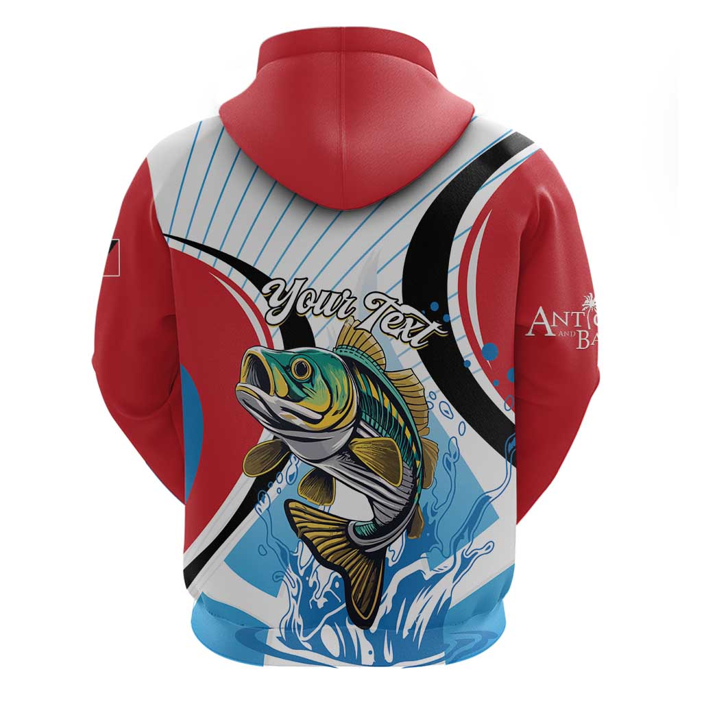 Personalized Antigua and Barbuda Fishing Zip Hoodie Sporty Style