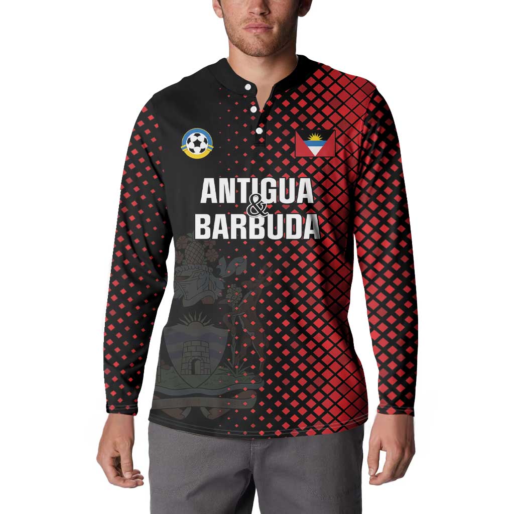 Custom Football Antigua and Barbuda Button Sweatshirt The Benna Boys Go Champions