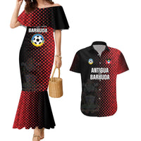 Custom Football Antigua and Barbuda Couples Matching Mermaid Dress and Hawaiian Shirt The Benna Boys Go Champions