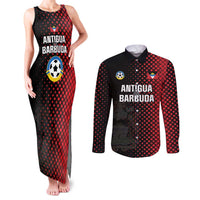 Custom Football Antigua and Barbuda Couples Matching Tank Maxi Dress and Long Sleeve Button Shirt The Benna Boys Go Champions