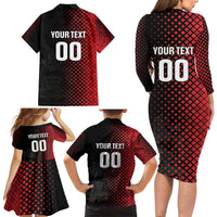 Custom Football Antigua and Barbuda Family Matching Long Sleeve Bodycon Dress and Hawaiian Shirt The Benna Boys Go Champions