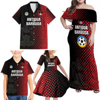 Custom Football Antigua and Barbuda Family Matching Off Shoulder Maxi Dress and Hawaiian Shirt The Benna Boys Go Champions