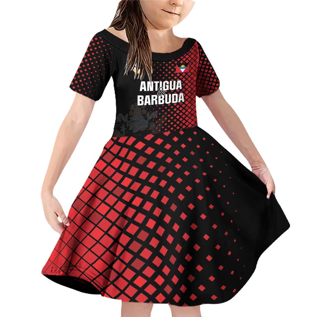 Custom Football Antigua and Barbuda Family Matching Off Shoulder Short Dress and Hawaiian Shirt The Benna Boys Go Champions