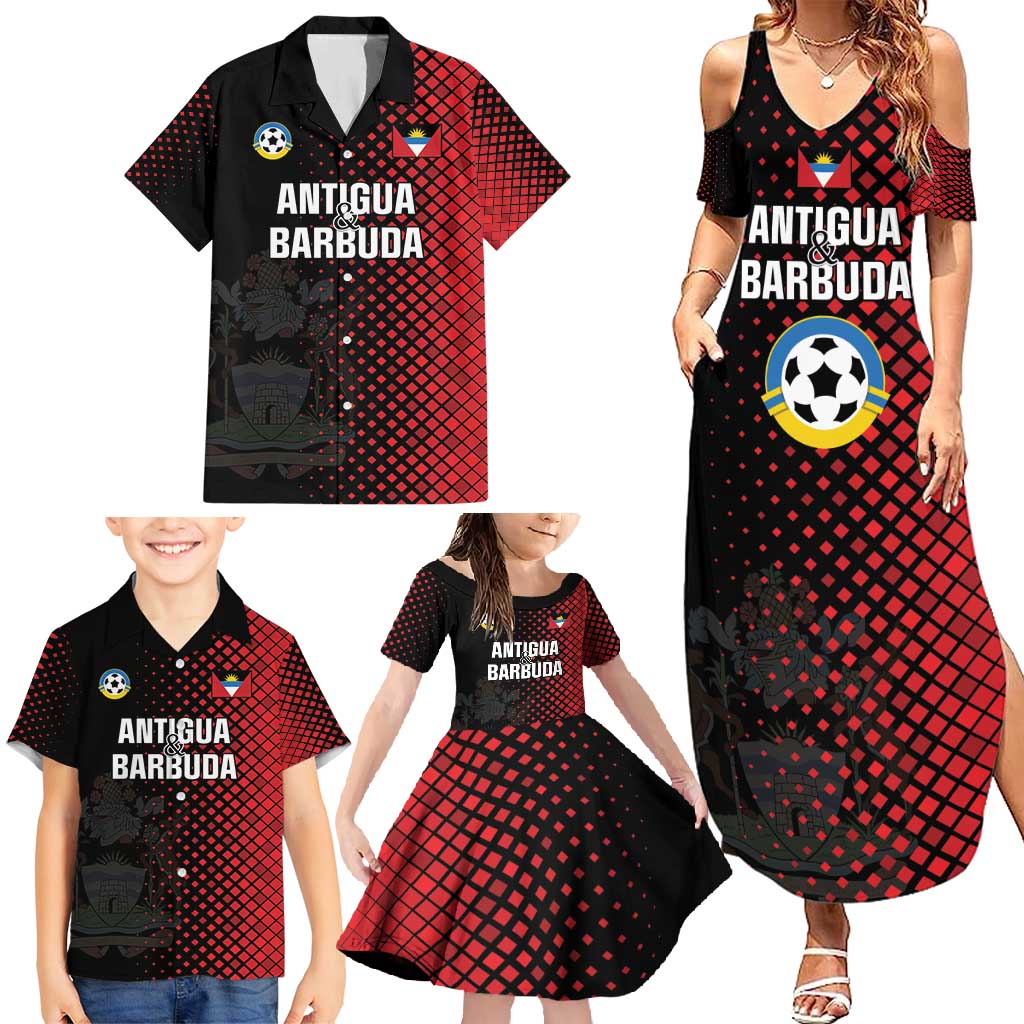 Custom Football Antigua and Barbuda Family Matching Summer Maxi Dress and Hawaiian Shirt The Benna Boys Go Champions